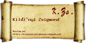 Kilényi Zsigmond névjegykártya